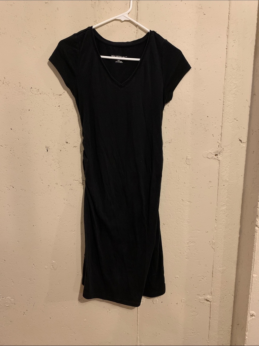 Maternity Dress Midi Below Knee Short Sleeve V Neck Liz Lange Size Small